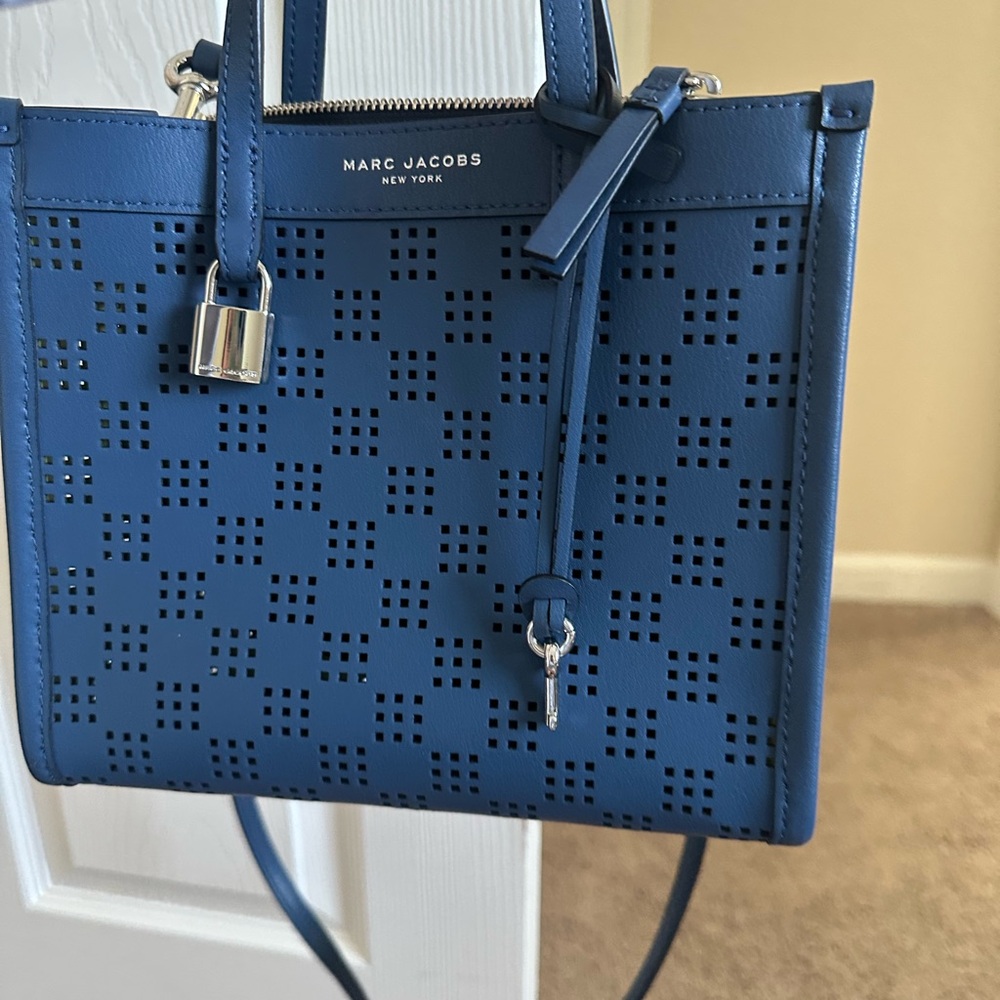 Marc Jacobs Blue Mini Bag with Perforated Design